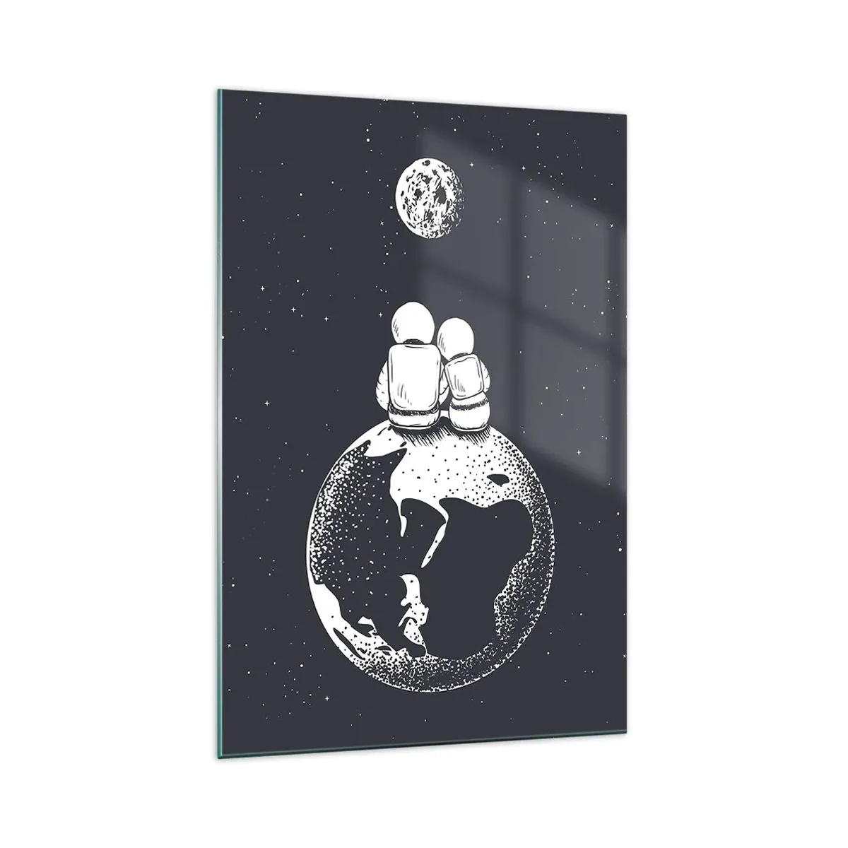 Quadro em vidro - Uma história de amor cósmica - 70x100 cm