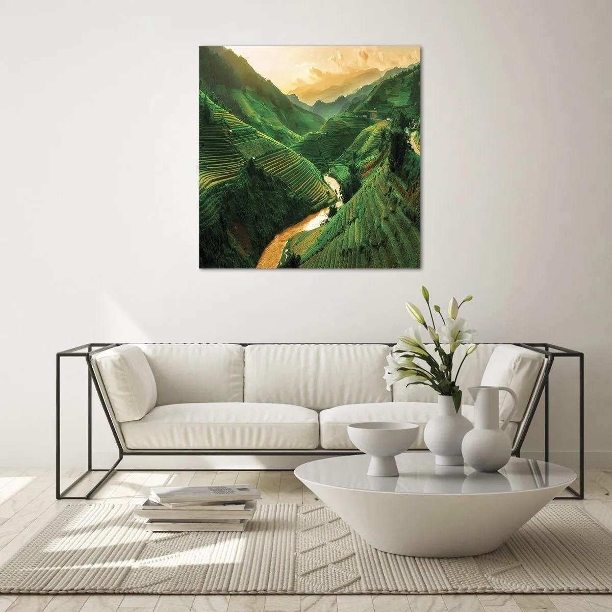 Quadro em vidro - Vale vietnamita - 70x70 cm