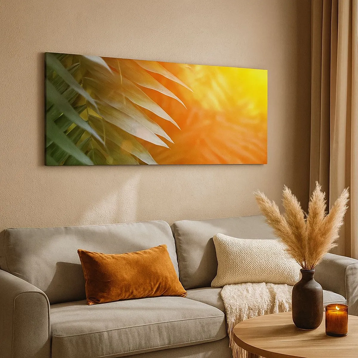 Quadro em tela - Manhã na selva - 100x40 cm