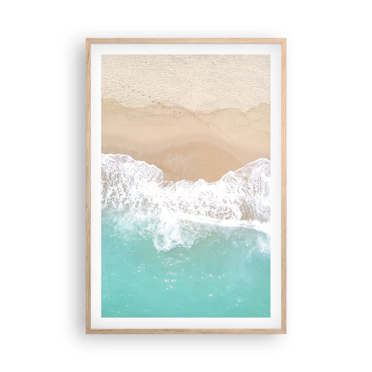 Pôster com moldura de carvalho claro - Toque carinhoso - 61x91 cm