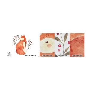 Amostra de papel de parede Premium Canvas - Pequeno ruivo - Para crianças, Raposa, Conto de fadas - 100x30 cm