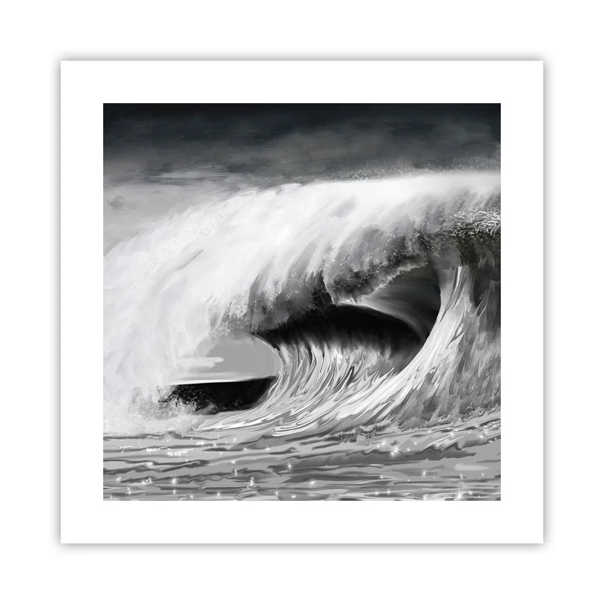 Pôster - A ira do oceano - 40x40 cm