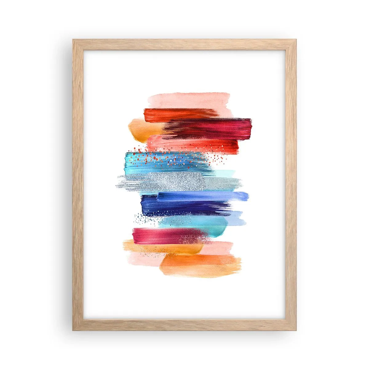 Pôster com moldura de carvalho claro - Para cima e para baixo - 30x40 cm