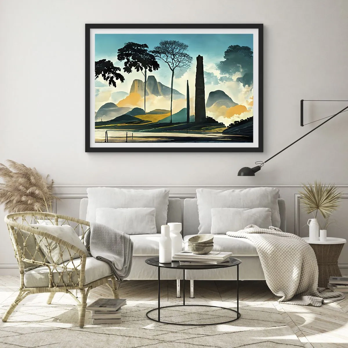 Pôster com moldura preta - Cada vez mais alto - 70x50 cm