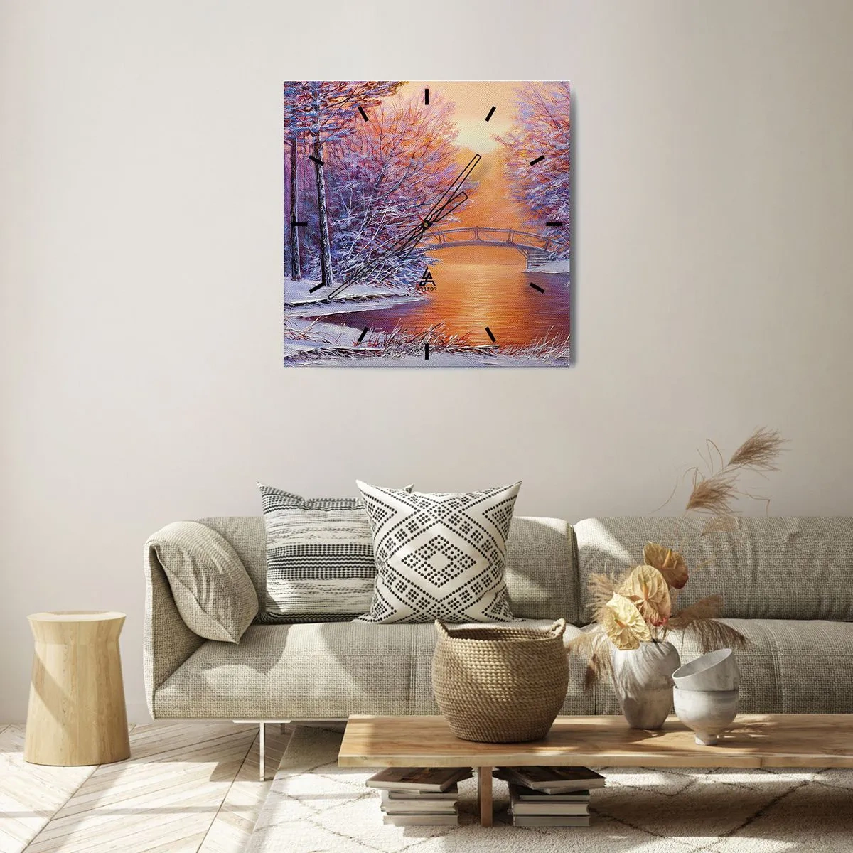 Relógio de parede - Relógio em vidro - Vamos nos encontrar aqui - 40x40 cm