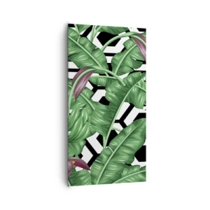 Quadro em tela - Composição simétrica por natureza - 65x120 cm