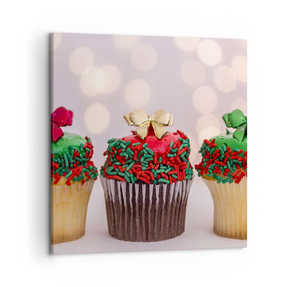 Quadro em tela - Doces sob o laço - 50x50 cm