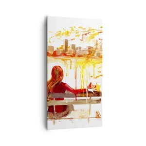 Quadro em tela - Um momento de reflexão - 55x100 cm