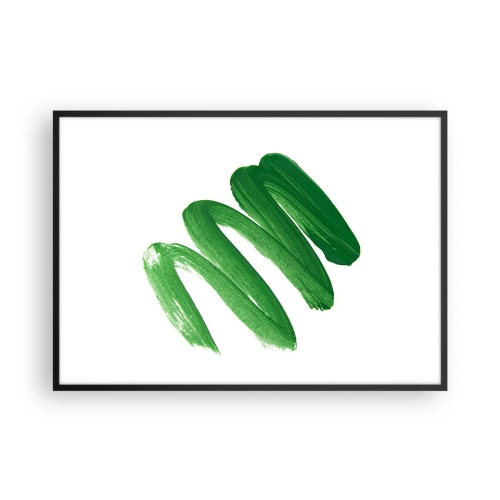 Pôster com moldura preta - Piada verde - 100x70 cm