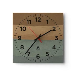 Relógio de parede - Relógio em vidro - Composição horizontal - 40x40 cm