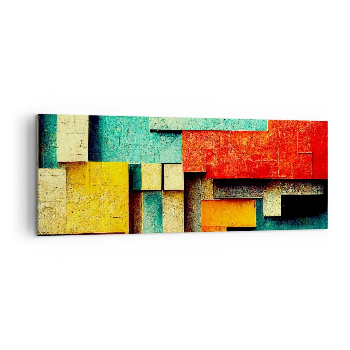 Quadro em tela - Festival de ângulos vivos - 140x50 cm