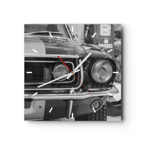 Relógio de parede - Relógio em vidro - Condução perigosa - 30x30 cm