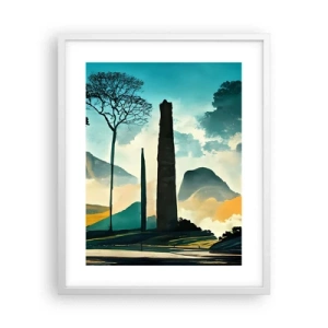Pôster em moldura branca - Cada vez mais alto - 40x50 cm