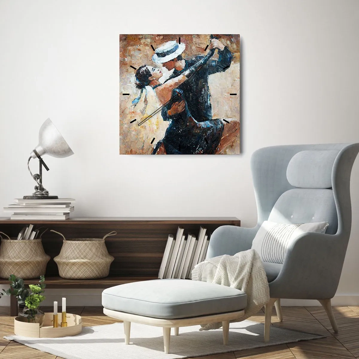 Relógio de parede - Relógio em vidro - A la Rudolf Valentino - 30x30 cm