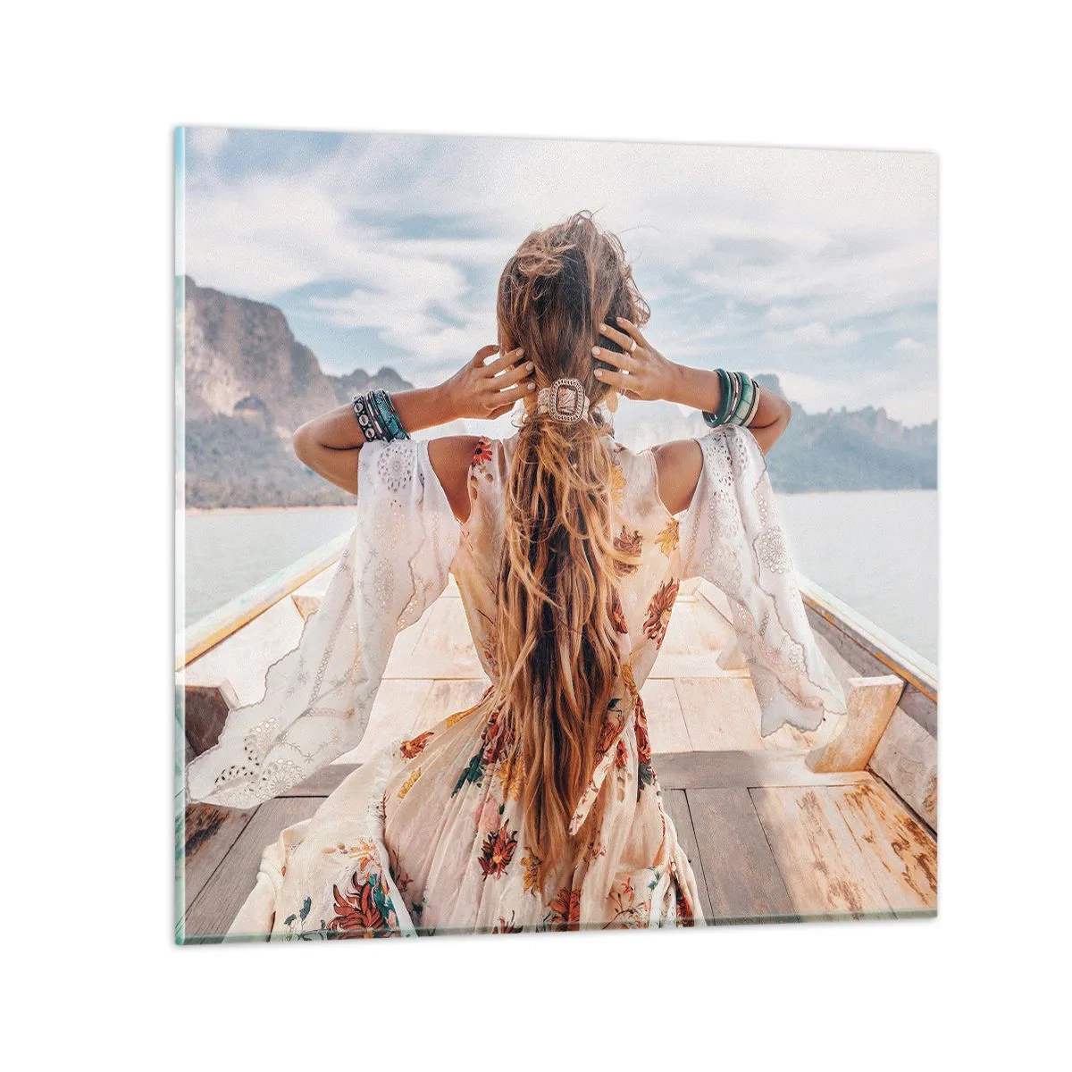 Quadro em vidro - A caminho da felicidade - 70x70 cm