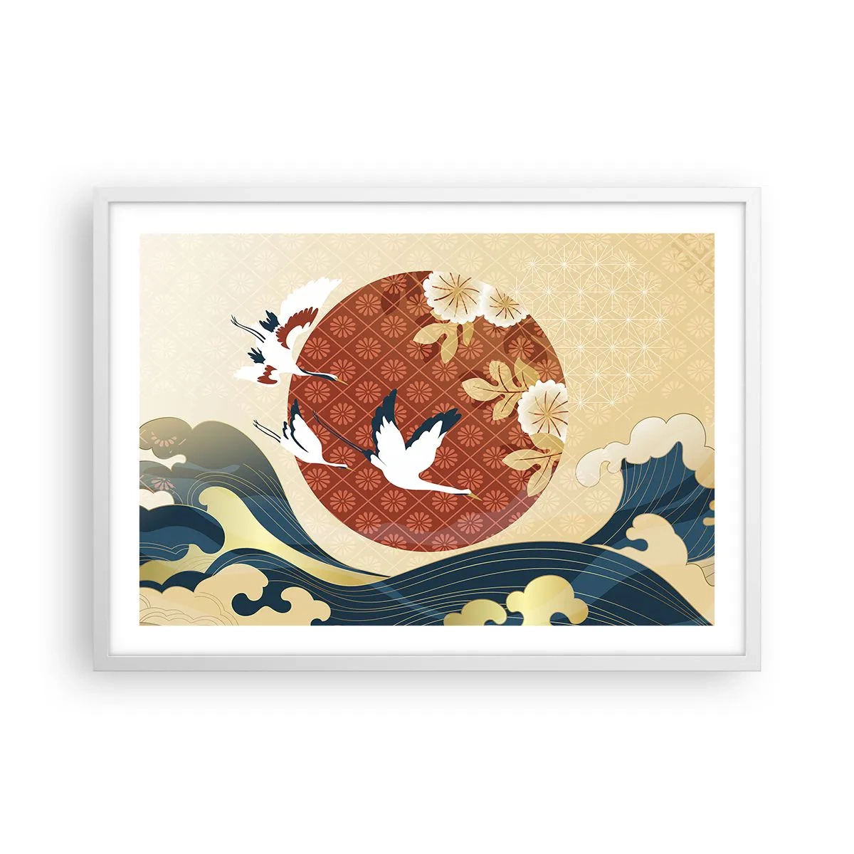 Pôster em moldura branca - Conto de fadas japonês - 70x50 cm
