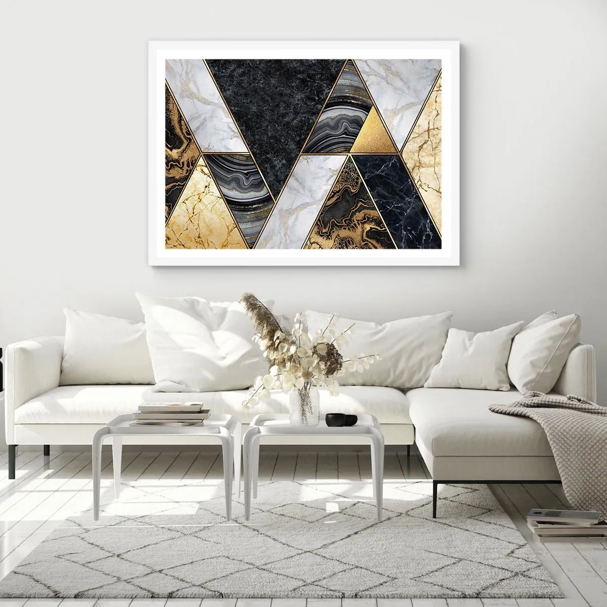 Pôster em moldura branca - Pedra por pedra - 70x50 cm