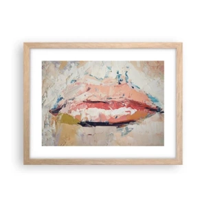 Pôster com moldura de carvalho claro - Desperta os sentidos - 40x30 cm