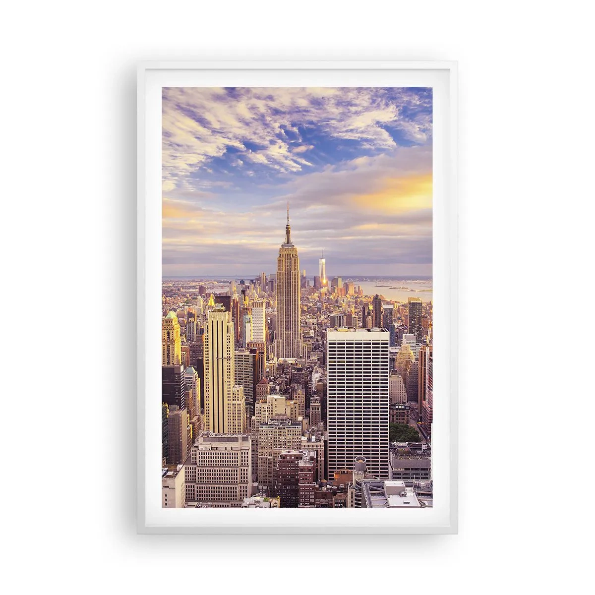 Pôster em moldura branca - Alcançar as nuvens - 61x91 cm