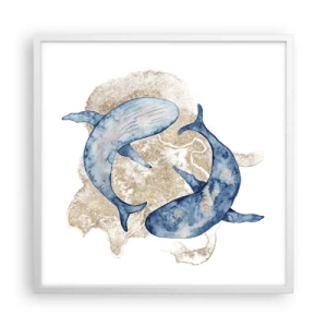 Pôster em moldura branca - Amizade ou amor? - 60x60 cm