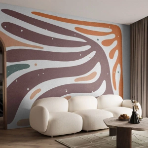 Papel de Parede Premium Canvas - Composição orgánica radiante - Boho, Minimalismo, Pedaço - 100x70 cm