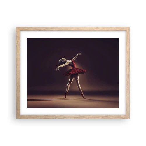 Pôster com moldura de carvalho claro - Prima ballerina - 50x40 cm