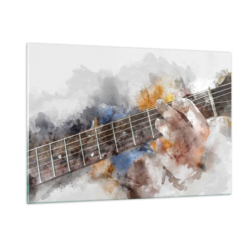 Quadro em vidro - Poesia entre as cordas - 120x80 cm