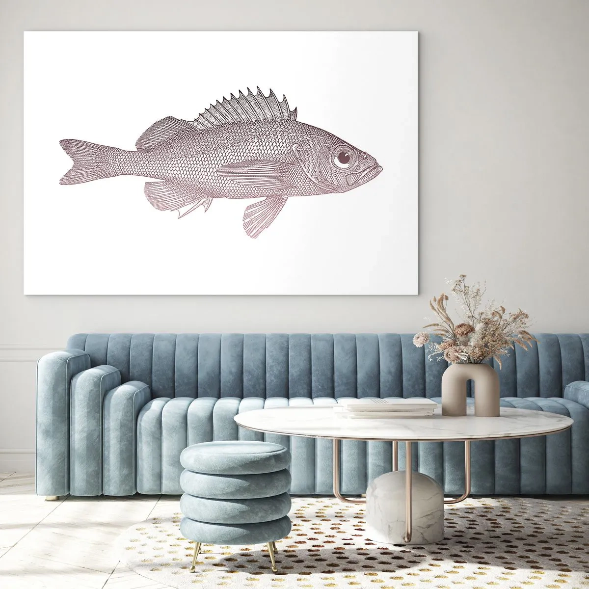 Quadro em vidro - Peixe de olhos grandes - 120x80 cm