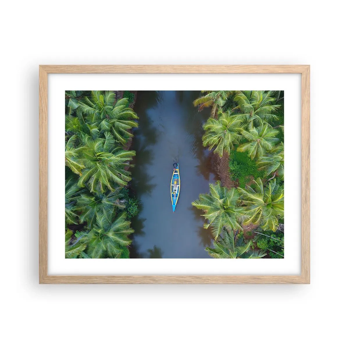 Pôster com moldura de carvalho claro - Em uma trilha tropical - 50x40 cm