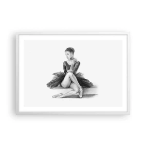Pôster em moldura branca - Encantada pela dança - 70x50 cm