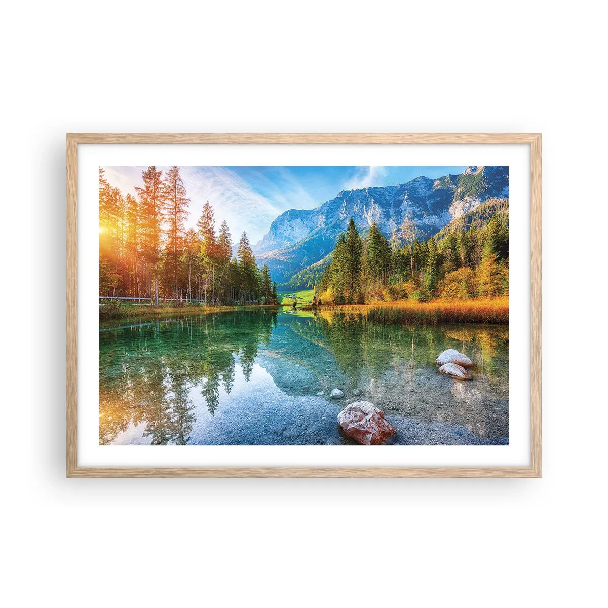 Pôster com moldura de carvalho claro - A suavidade do outono - 70x50 cm