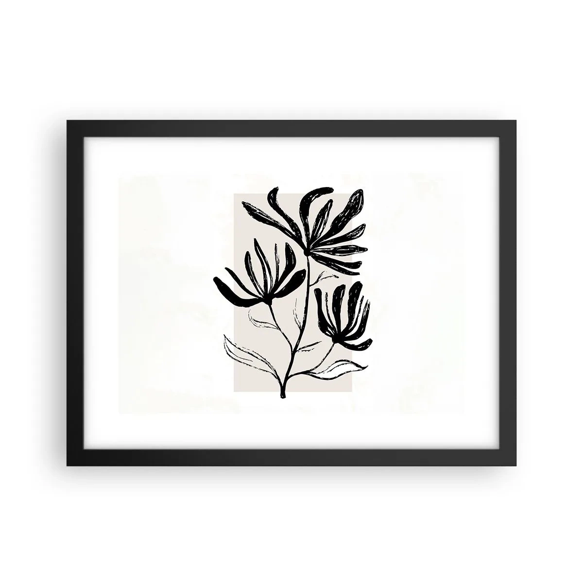 Pôster com moldura preta - Esboço para o herbário - 40x30 cm