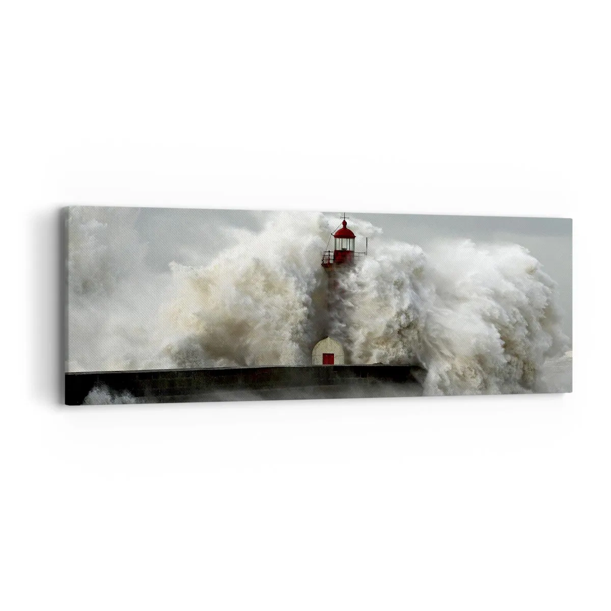 Quadro em tela - A ira do oceano - 90x30 cm