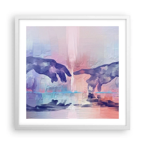 Pôster em moldura branca - Faísca divina da vida - 50x50 cm