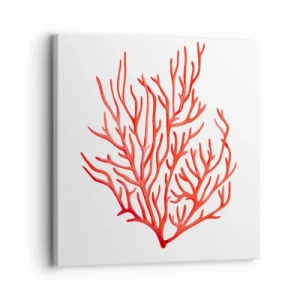Quadro em tela - Filigrana coral - 30x30 cm