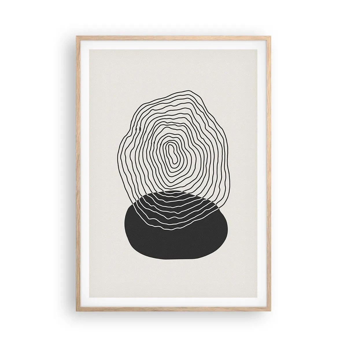 Pôster com moldura de carvalho claro - Duração e vibração - 70x100 cm