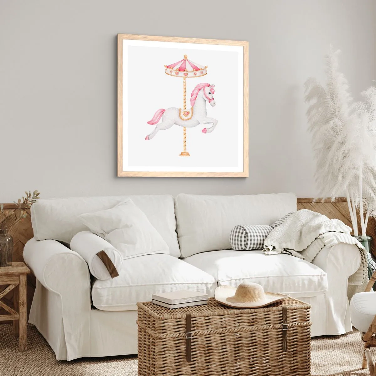 Pôster com moldura de carvalho claro - Caiu no chão - 40x40 cm