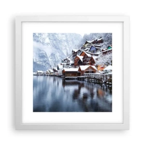 Pôster em moldura branca - Na decoração de inverno - 30x30 cm