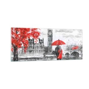 Quadro em vidro - Apaixonados em Londres - 100x40 cm