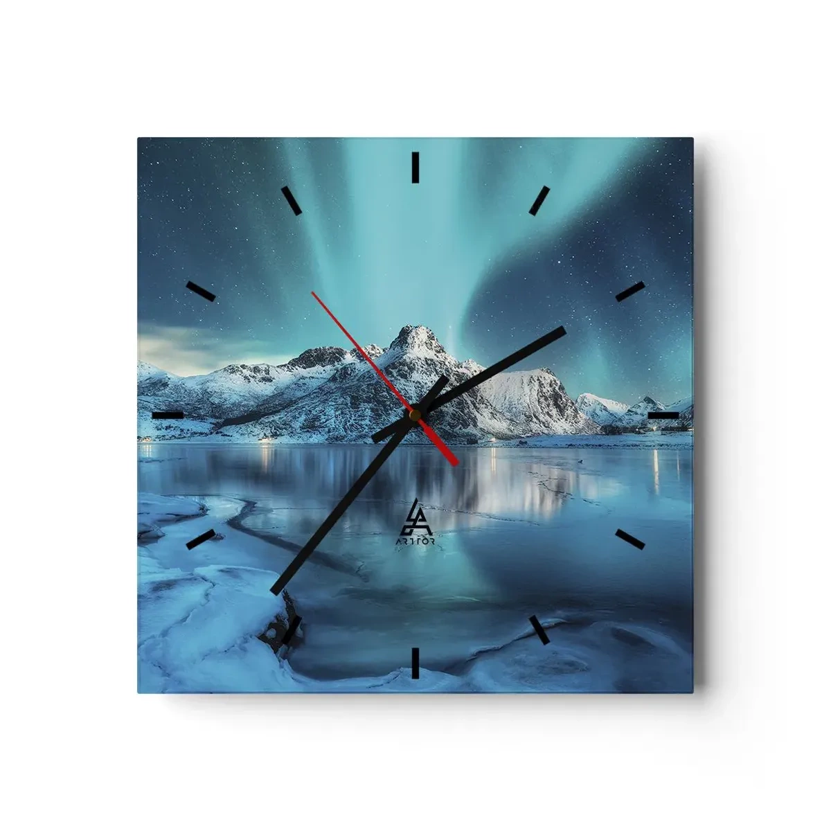 Relógio de parede - Relógio em vidro - Noite de Luz - 30x30 cm
