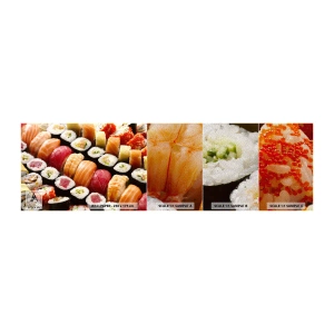 Amostra de papel de parede Premium Sand - Cores e sabores da Ásia - Gastronomia, Sushi, Ásia - 100x30 cm