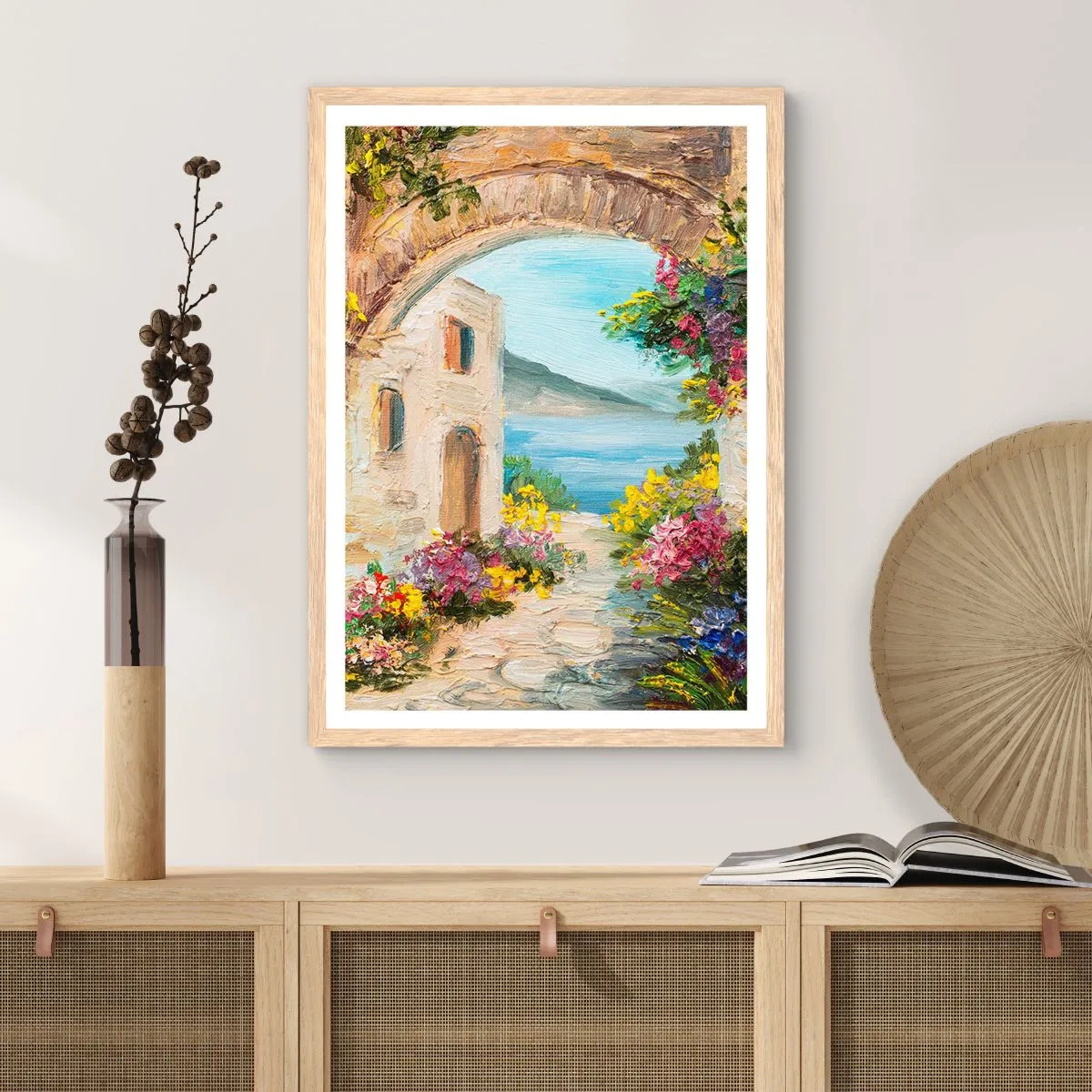 Pôster com moldura de carvalho claro - O encanto da província costeira - 70x100 cm