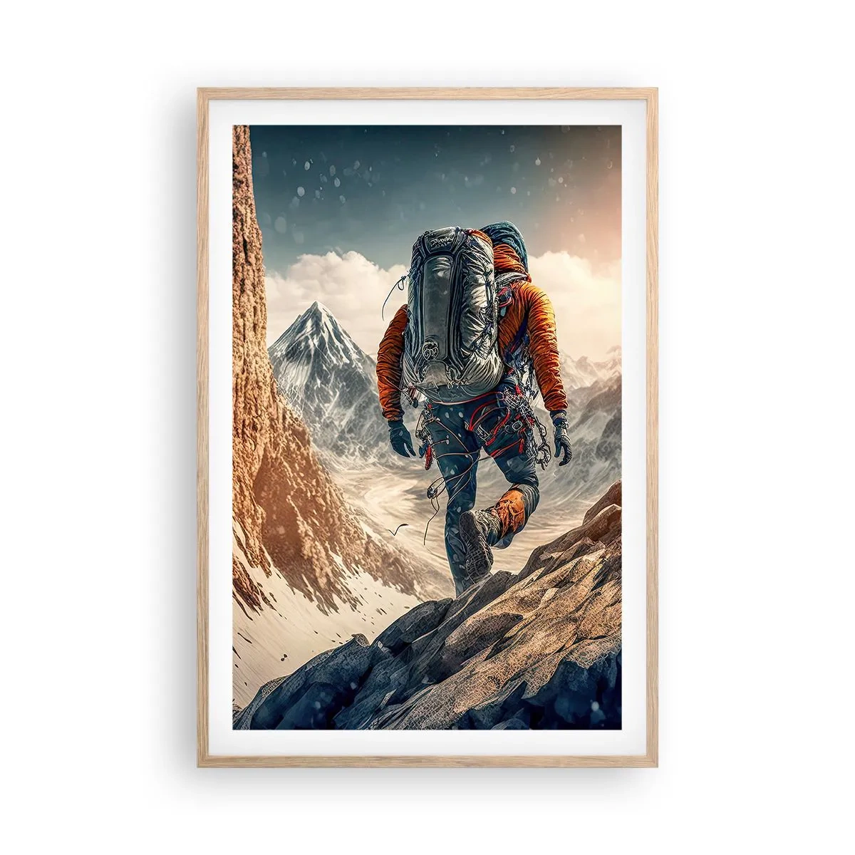 Pôster com moldura de carvalho claro - Guerreiro solitário - 61x91 cm