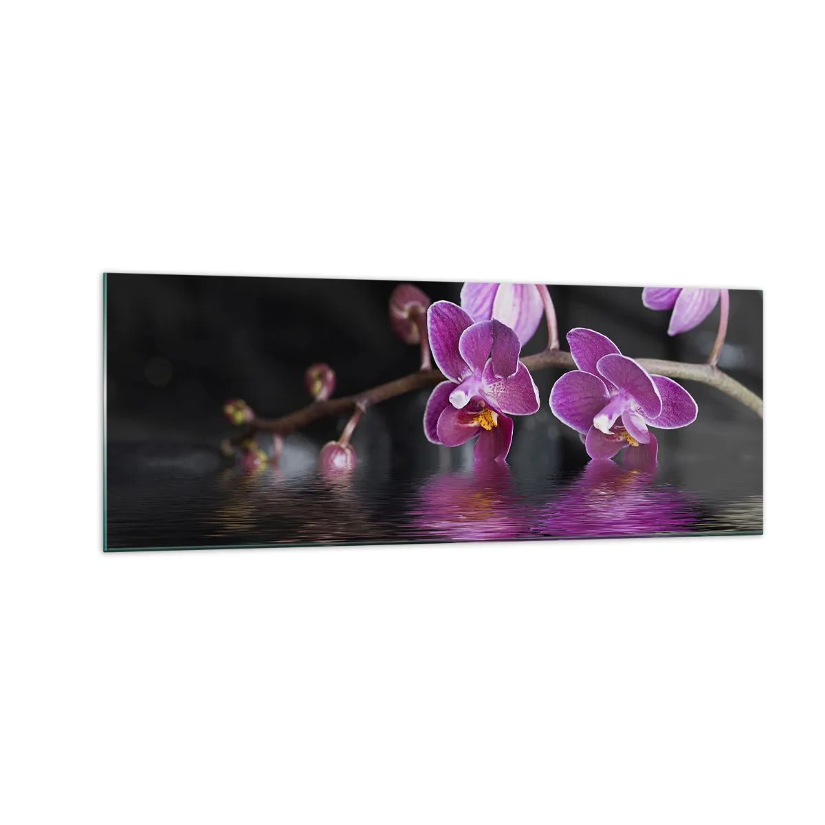 Quadro em vidro - Reflexo lilás da beleza - 140x50 cm