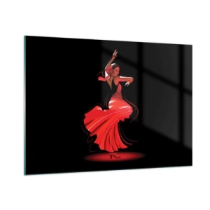 Quadro em vidro - O espírito ardente do flamenco - 100x70 cm