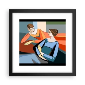Pôster com moldura preta - Um momento de confiança - 30x30 cm