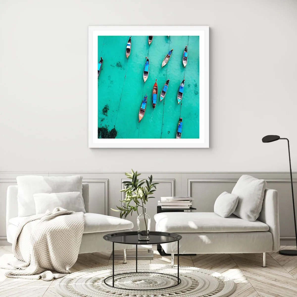 Pôster em moldura branca - Na alegre expectativa - 50x50 cm