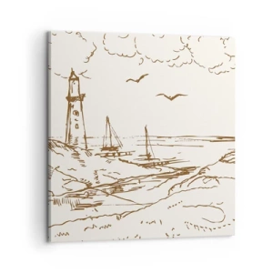 Quadro em tela - Esboço das memórias do verão - 60x60 cm