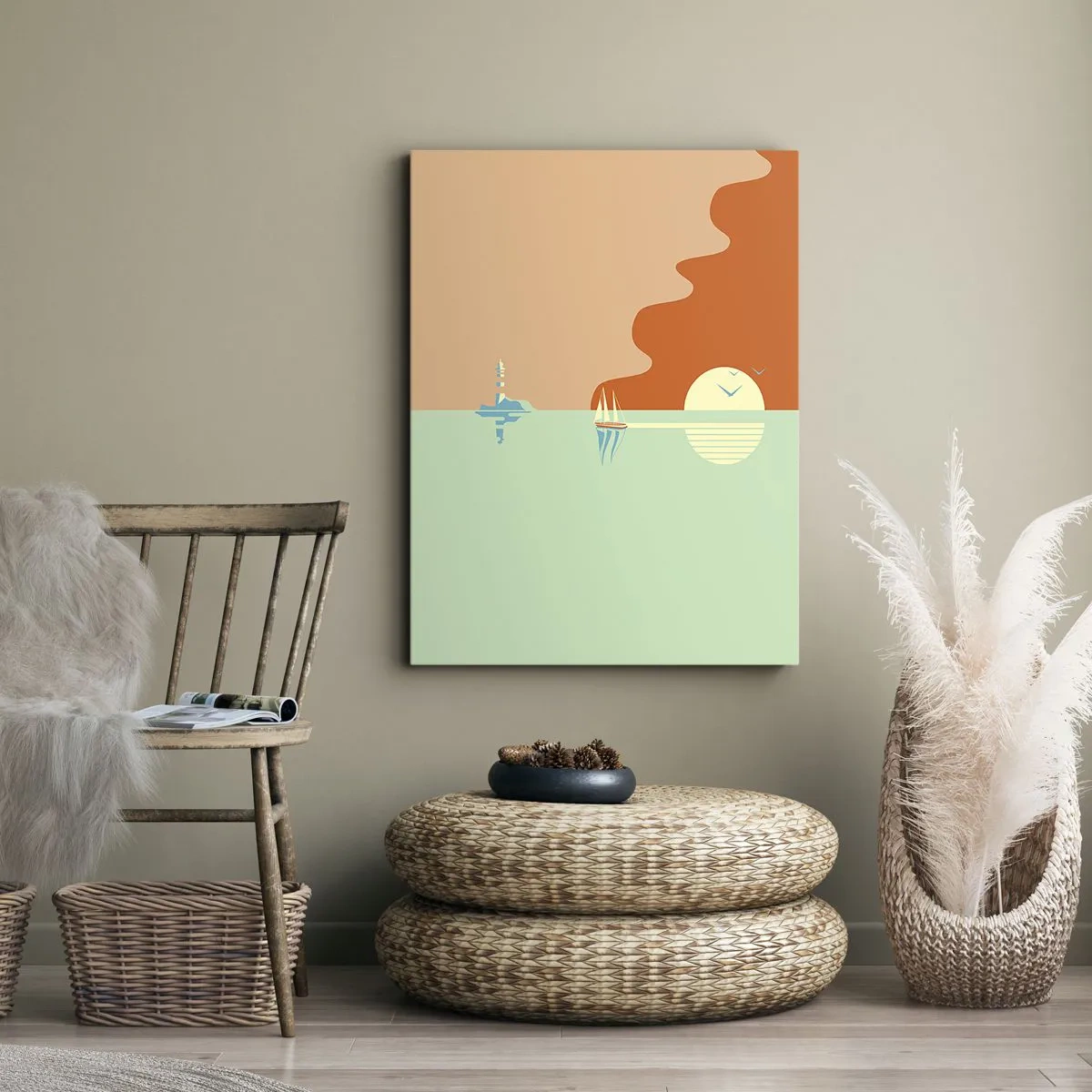 Quadro em tela - Uma paisagem marítima perfeita - 50x70 cm