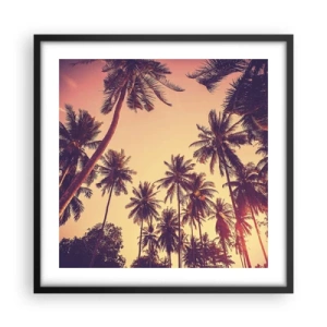 Pôster com moldura preta - Variação tropical - 50x50 cm